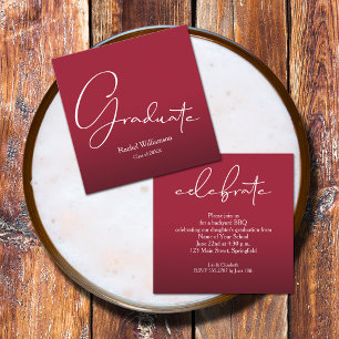 Small Graduate Crimson Red Party Enclosure Card
