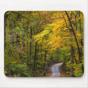 Small Gravel Road Lined With Autumn Colour Mouse Mat