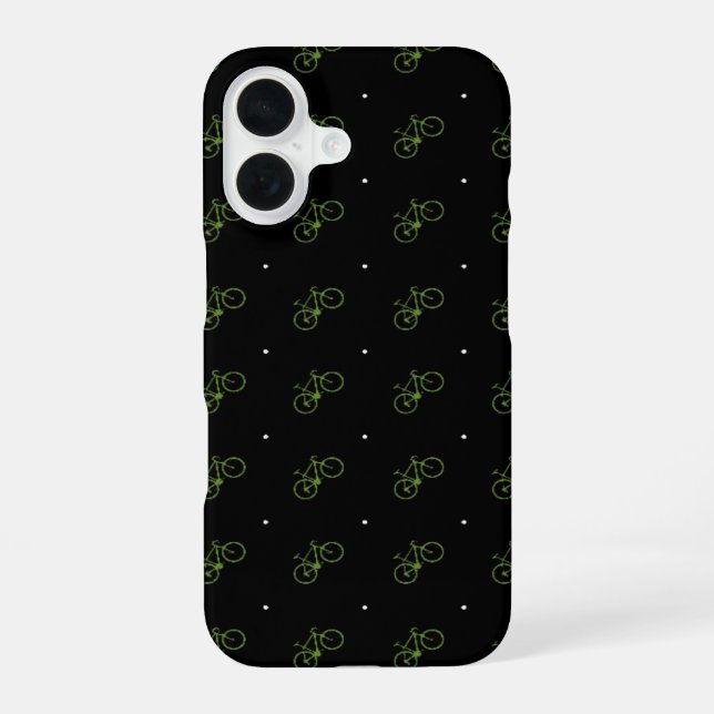 Small Green Bikes iPhone 16 Case (Back)