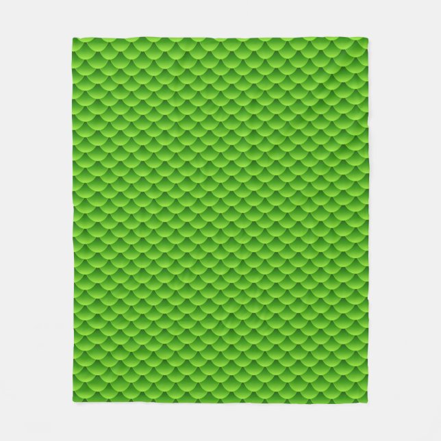 Small Green Fish Scale Pattern Fleece Blanket (Front)