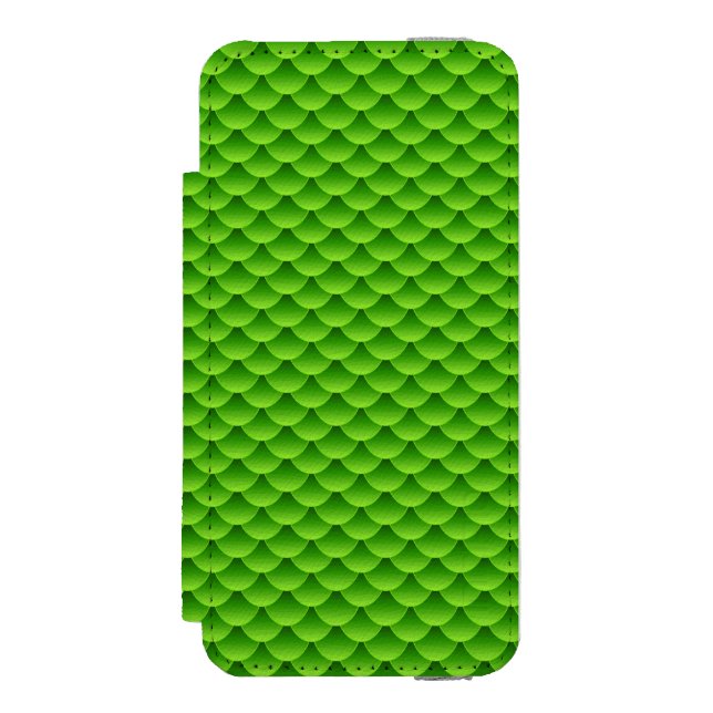 Small Green Fish Scale Pattern Incipio iPhone Wallet Case (Folio Front)