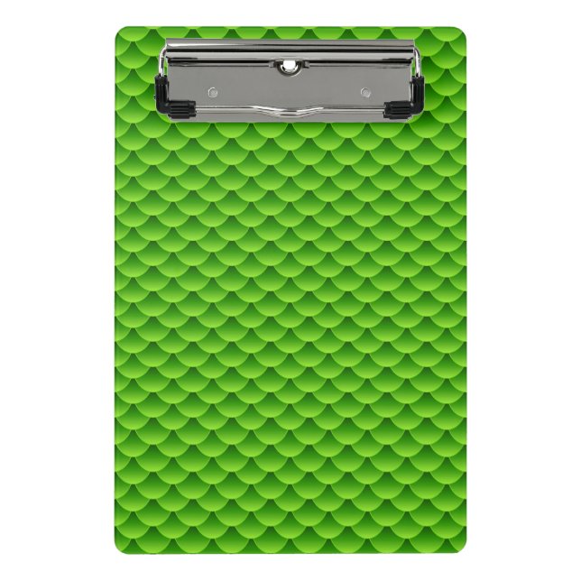 Small Green Fish Scale Pattern Mini Clipboard (Front)