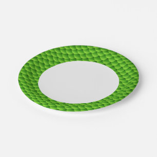 Small Green Fish Scale Pattern Paper Plate
