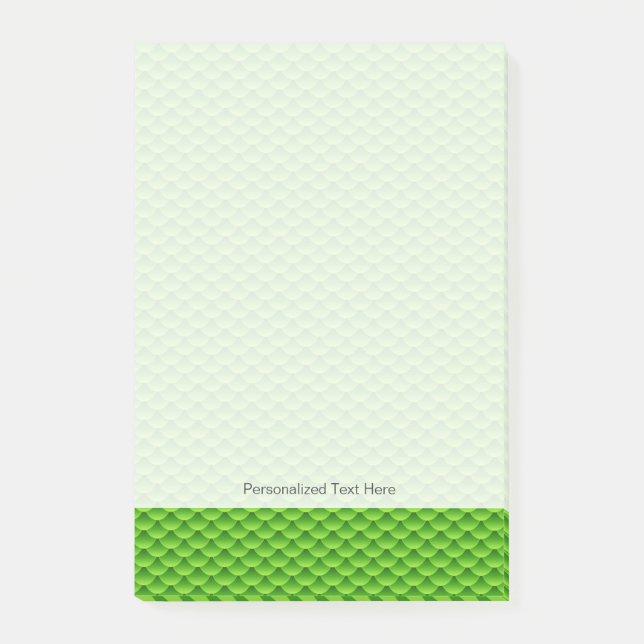 Small Green Fish Scale Pattern Post-it Notes (Front)