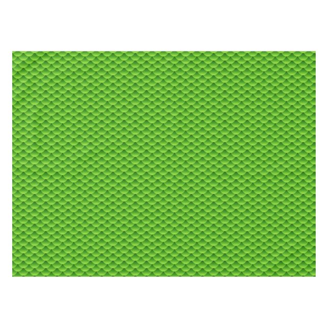 Small Green Fish Scale Pattern Tablecloth (Front (Horizontal))