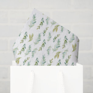 Small Green Foliage Leaves Tissue Paper