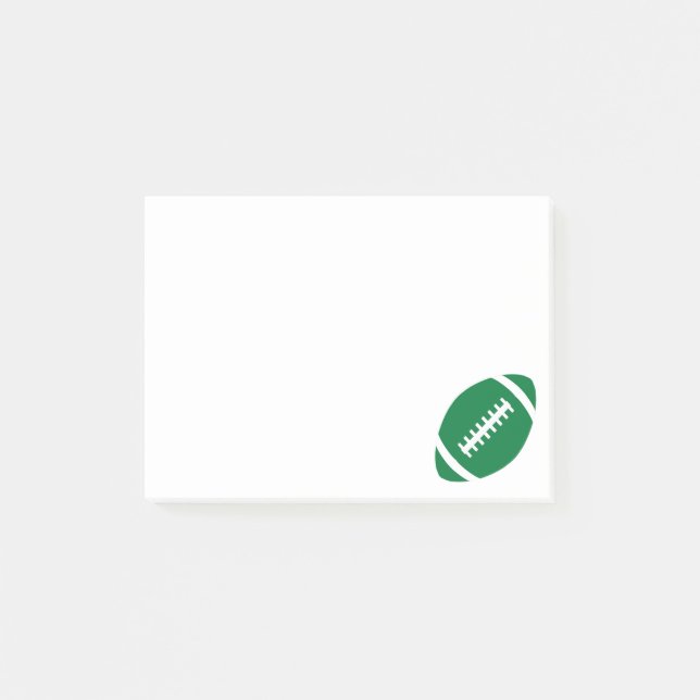 Small Green Football Sports Coach or Player Post-it Notes (Front)