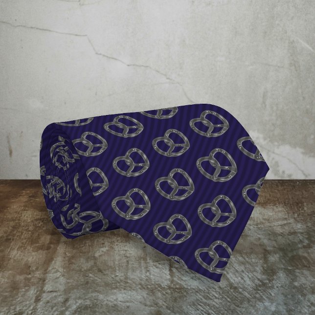 Small Grey Pretzel on Dark Stripe Formal Tie (Creator Uploaded)