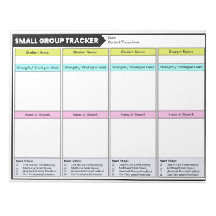 Small Group Tracker Student Observations Teacher Notepad