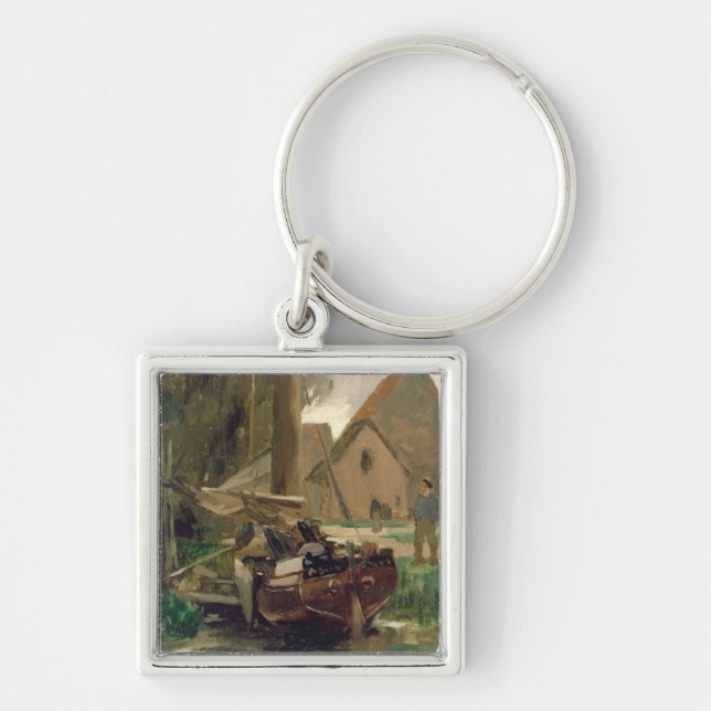Small Harbour with a Boat Key Ring (Front)