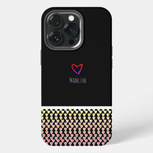 Small Heart Pattern Repeat Border Rainbow iPhone 13 Pro Case