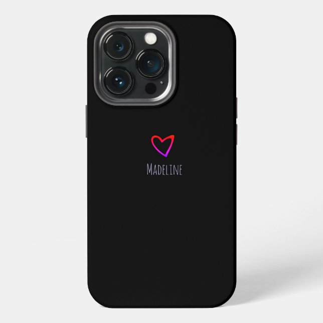 Small Heart Simple Hand Drawn Rainbow  iPhone Case (Back)