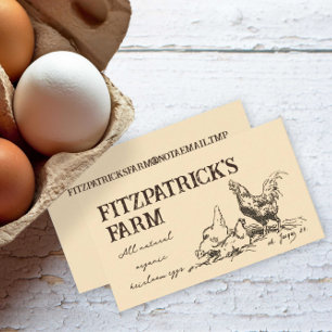 Small Homestead Family Egg Farm Vintage Chickens  Business Card
