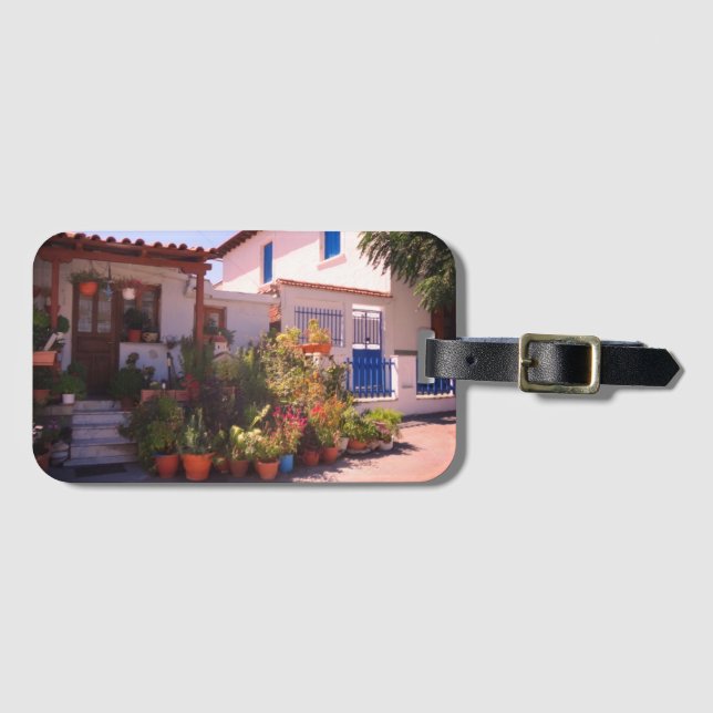 Small House on Greek Island Luggage Tag (Front Horizontal)