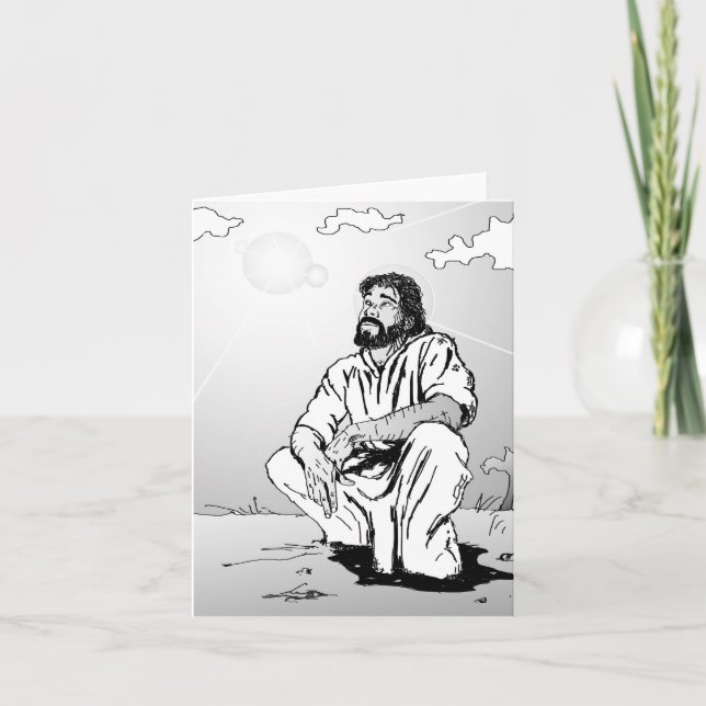 Small inspirational note card with Jesus (Front)