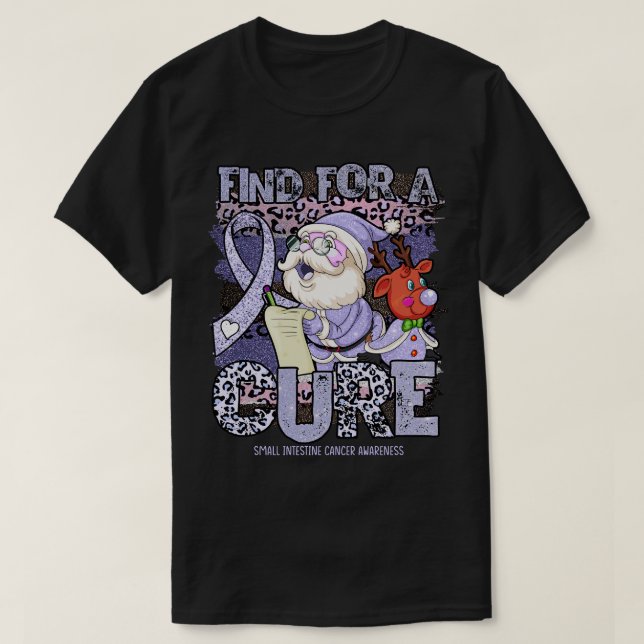Small Intestine Awareness leopard christmas cure s T-Shirt (Design Front)