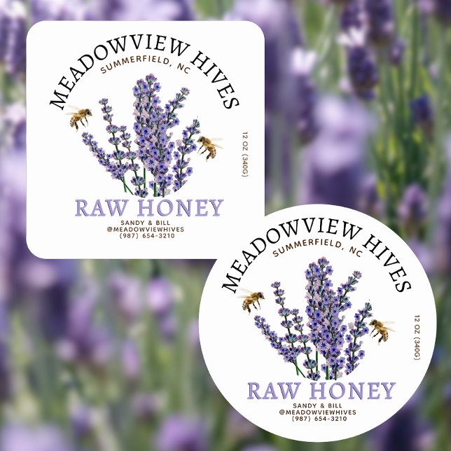 Small Jar  Lavender Honey Label with Bee (Creator Uploaded)