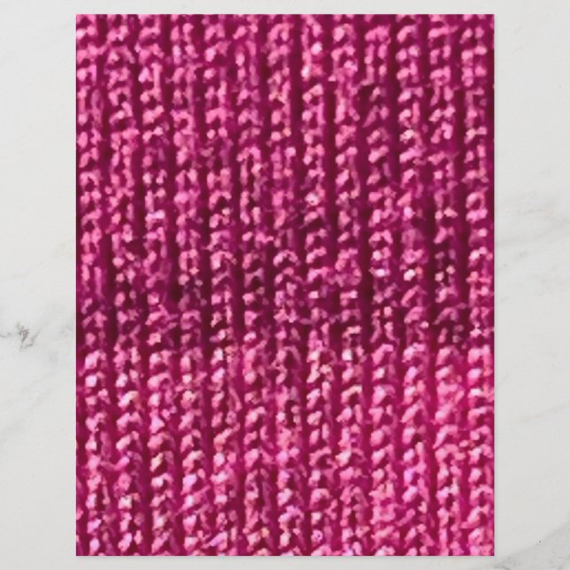 Small knit weave pattern hot pink Scrapbook Paper (Front)