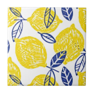 small lemon printed ceramic tile