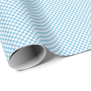 Small Light Blue and White Checks Wrapping Paper