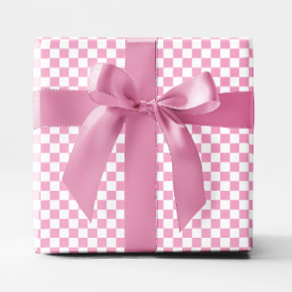 Small Light Pink and White Chequered Wrapping Paper