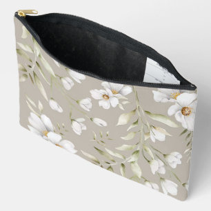 Small Magnolia Print Cosmetic Bag