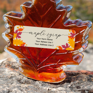 Small Maple Leaves Border Maple Syrup Label