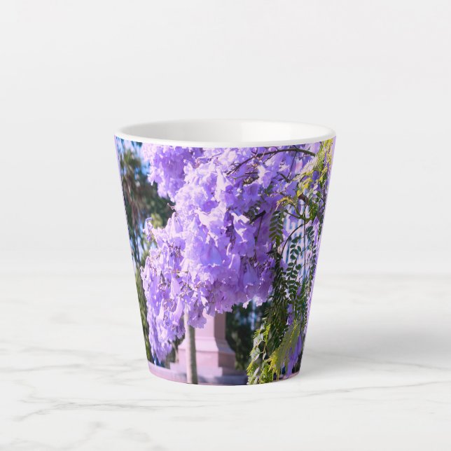 Small Mauve Bell Tree Latte Mug (Front)