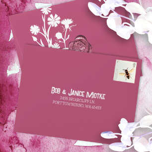 Small Mauve Pink, Pre-addressed RSVP Envelope