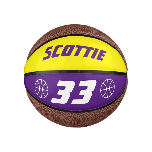 Small mini basketball sports gift with custom name (Front)