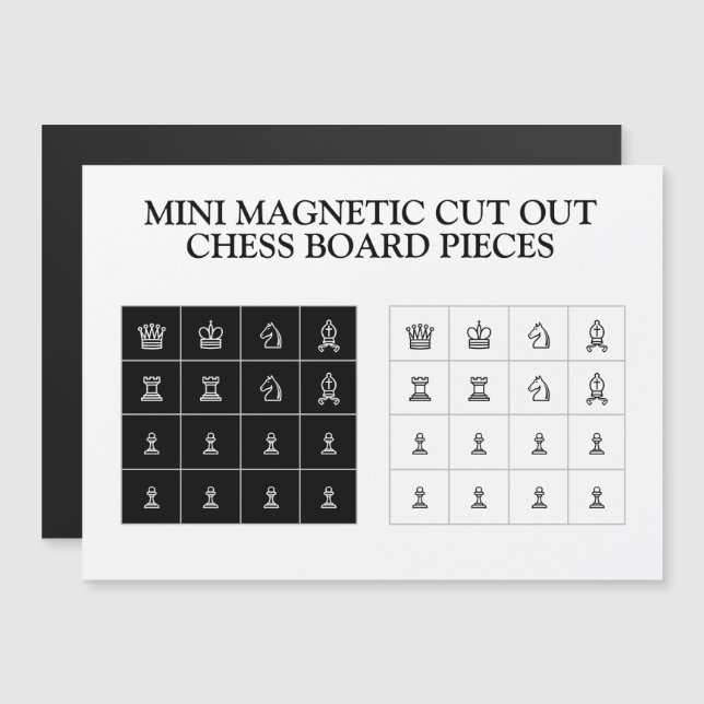 Small mini magnetic card chess board game pieces  (Front/Back)