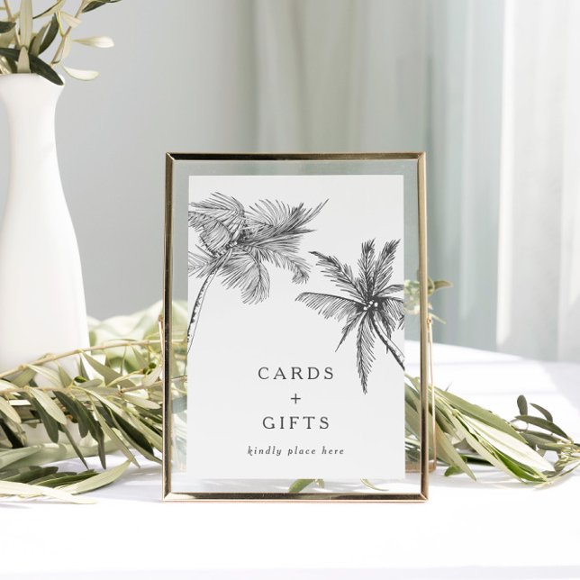  Small Modern Tropical Cards + Gifts Wedding Sign (An elegant and fully customizable cards and gifts sign!)