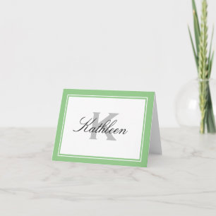 Small monogrammed note cards with elegant border