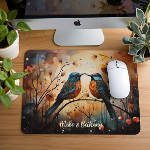 Small Mousepad, Two Love Birds,  Mouse Mat