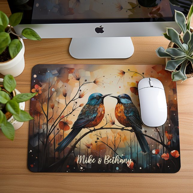 Small Mousepad, Two Love Birds,  Mouse Mat (Creator Uploaded)