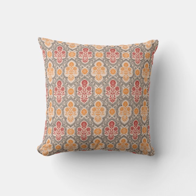 SMALL MUGHAL FLOWER PATTERN DESIGN BACKGROUND ARTp Cushion (Front)
