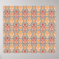 SMALL MUGHAL FLOWER PATTERN DESIGN BACKGROUND ARTp