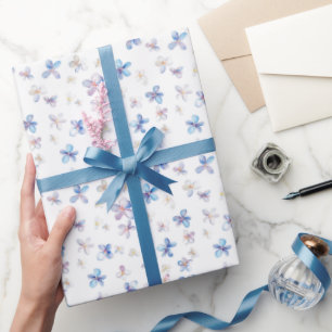 Small Multi Coloured Flowers on White Wrapping Paper