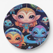 Small Multicoloured  Aliens in Space