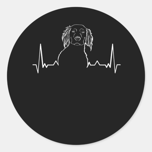 Small Munsterlander Heartbeat Classic Round Sticker (Front)