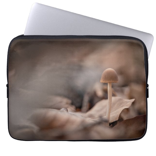 Small Mushroom Nature Photo Laptop Sleeve (Front)