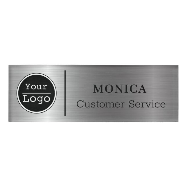 Small Name Badge Magnet Custom Logo Employee Staff (Front)