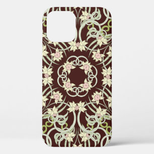 Small narcissus, art nouveau square. iPhone 12 case