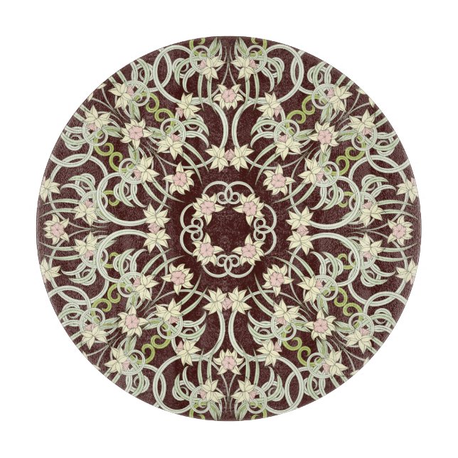 Small narcissus, art nouveau square. cutting board (Front)