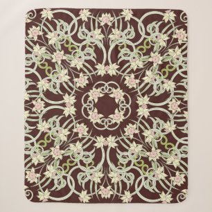 Small narcissus, art nouveau square. sherpa blanket