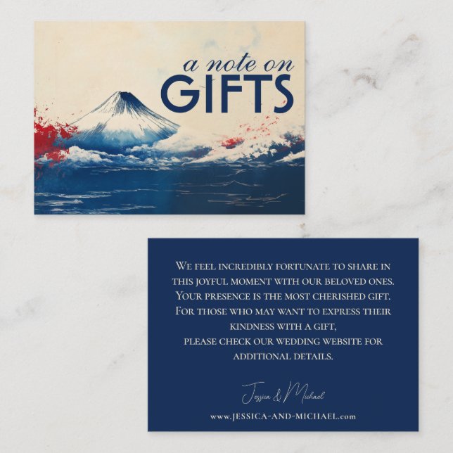 Small  Note on GIFTS Japonesque Harmony with Fuji Enclosure Card (Front/Back)
