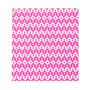 Small Notepad or Jotter, Candy Pink Geometric