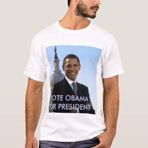 small_obama_image, VOTE OBAMA FOR PRESIDENT T-Shirt