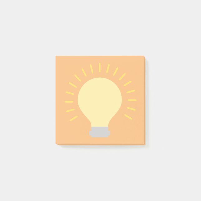 Small Orange Yellow Light Bulb Art 3x3 Sticky Mini Post-it Notes (Front)