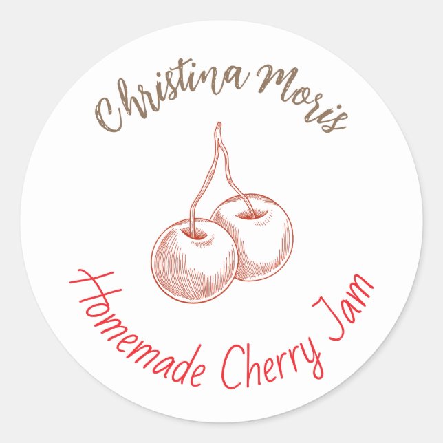 Small Organic Business Cherry Jam Label (Front)